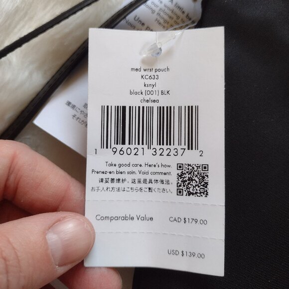 Kate Spade Black Wristlet Classic Chelsea Nylon Medium Wristlet Pouch Clutch - Picture 4 of 10